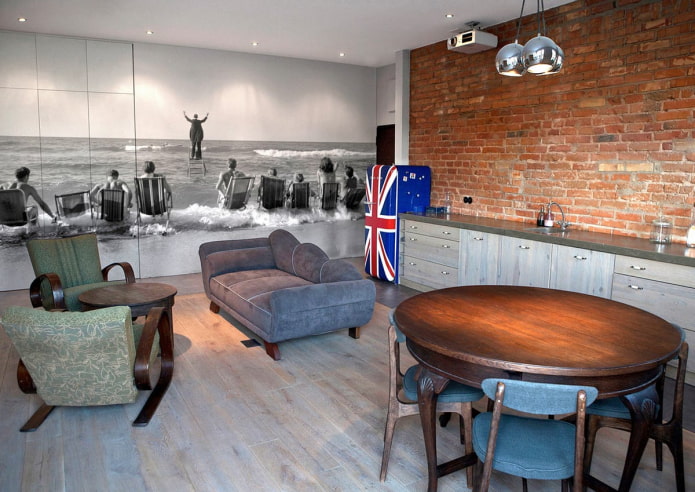 fototapeta we wnętrzu w stylu loft
