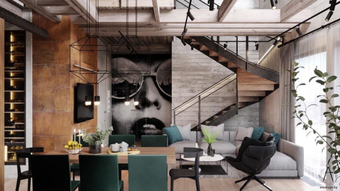 fototapeta we wnętrzu w stylu loft