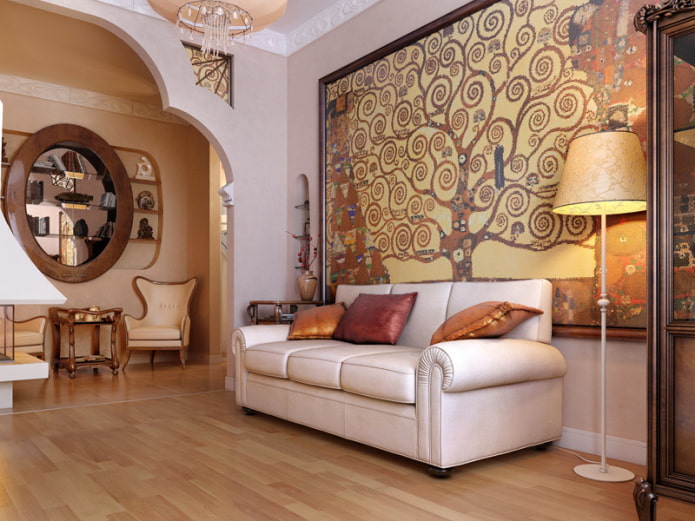fototapeta we wnętrzu w stylu Art Nouveau