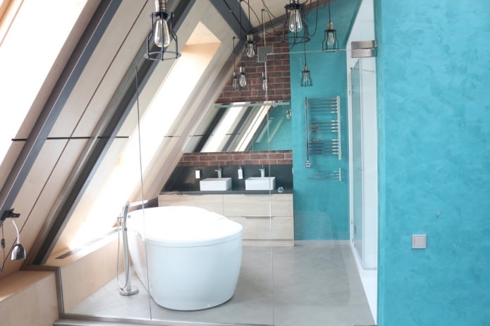 kolorystyka łazienki w stylu loft