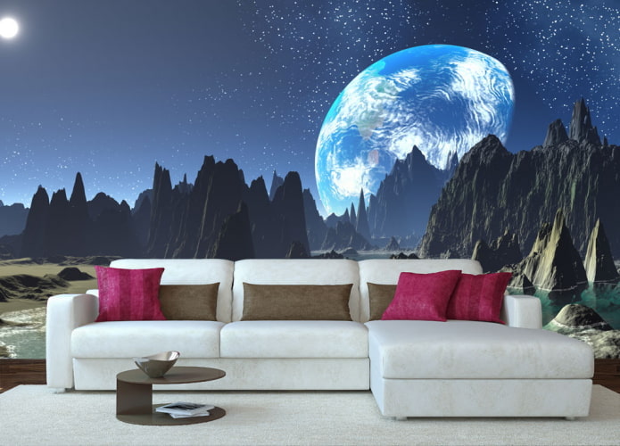 Tapeta 3D kosmos do salonu
