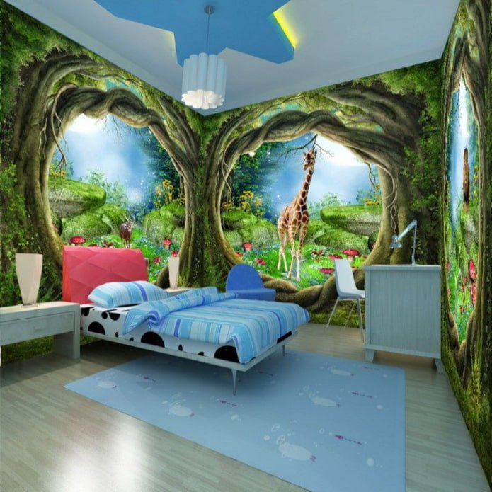 Fototapeta 3D we wnętrzu pokoju dziecięcego