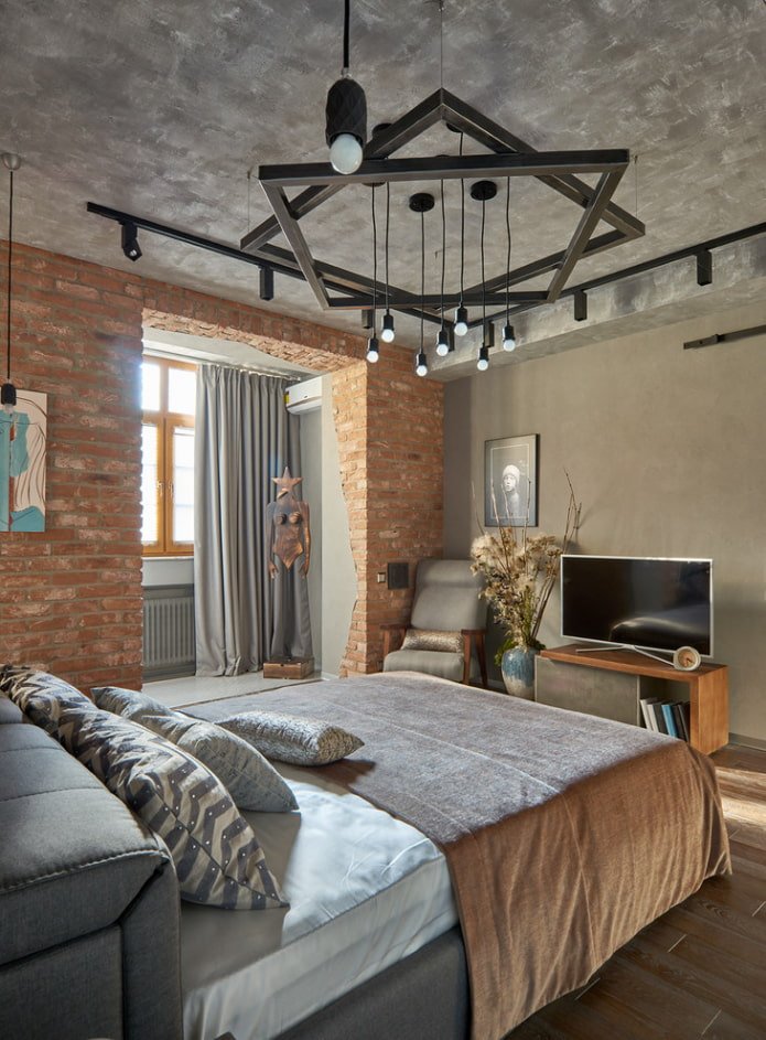 loft w sypialni