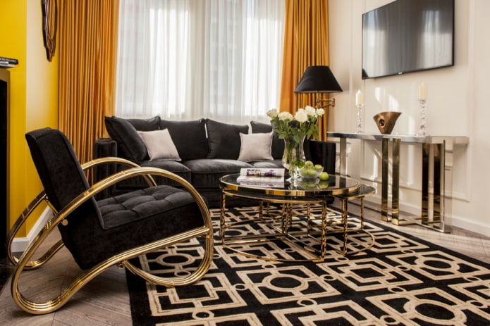 Zasłony i dywany w stylu art déco