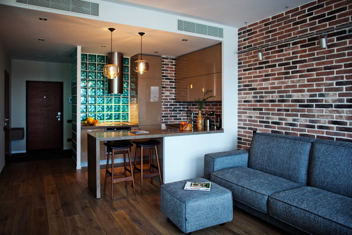 bar w holu w stylu loft