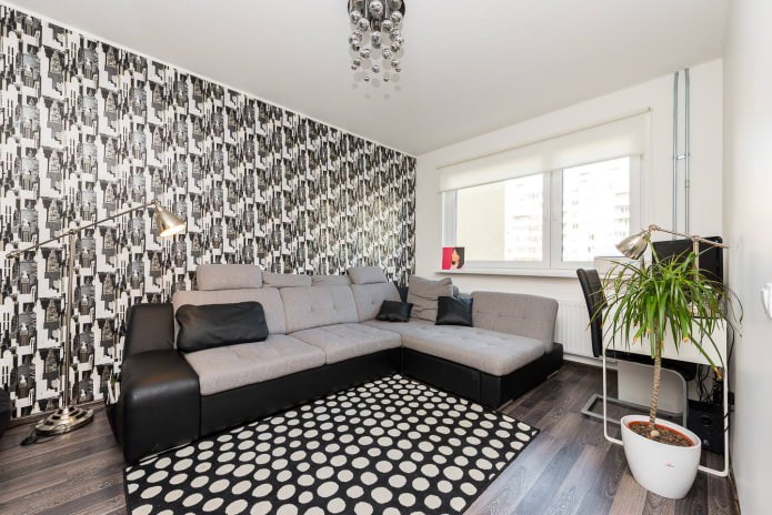 sofa czarno-szara
