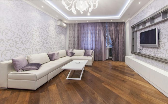 laminat we wnętrzu salonu