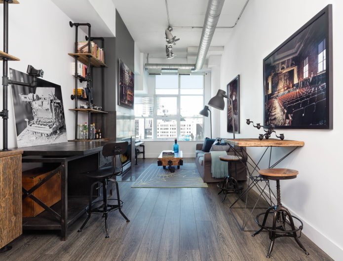 Salon w stylu loft
