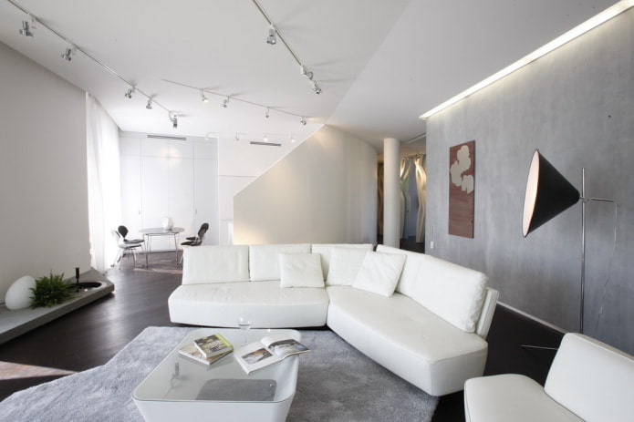 stylowy salon w stylu hi-tech