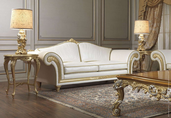 biało-złota sofa