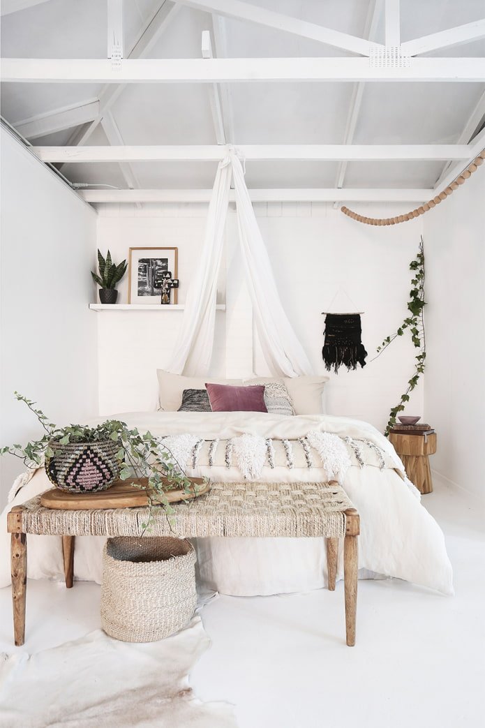 sypialnia w stylu boho