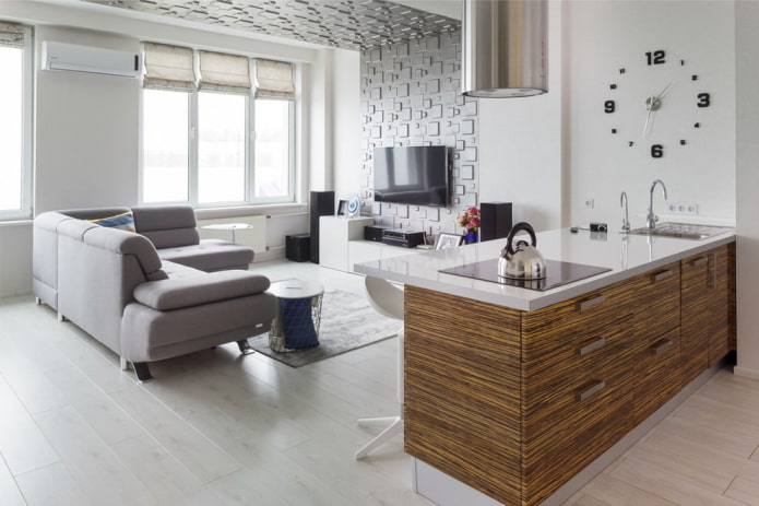 salon z jasną podłogą