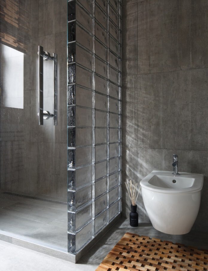 szkło i beton w łazience