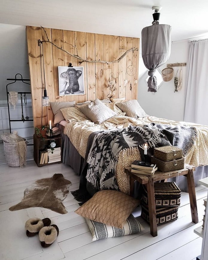 sypialnia w stylu boho