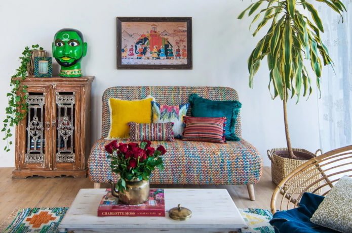 sofa w stylu boho