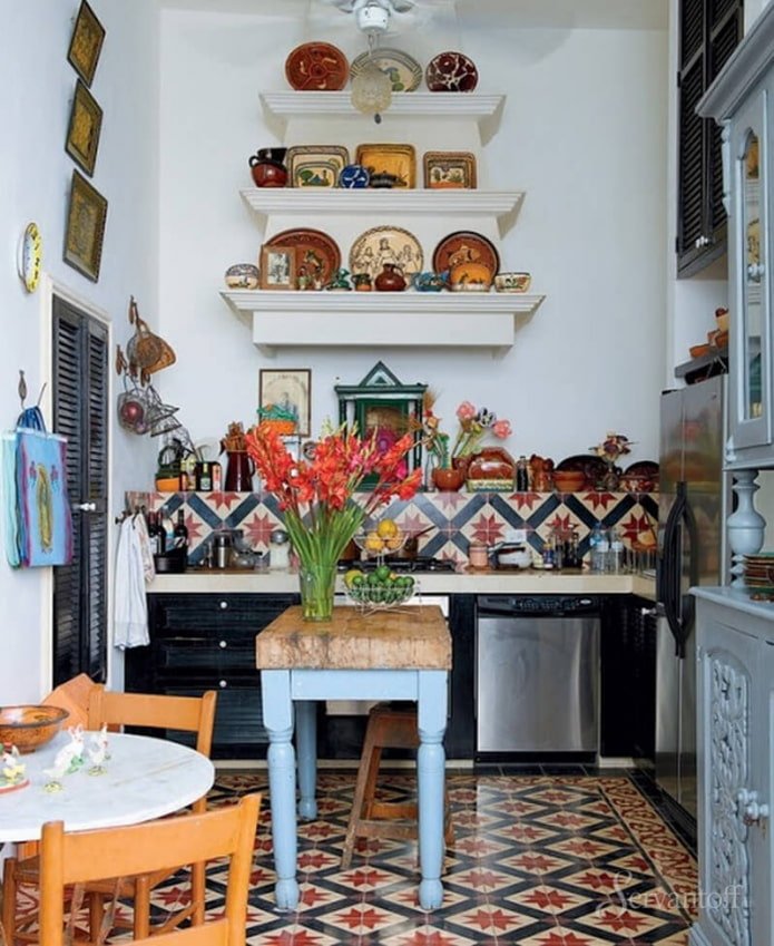 wystrój kuchni w stylu boho