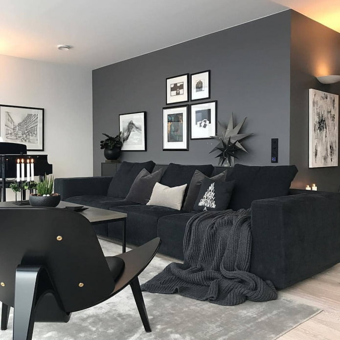 czarna sofa