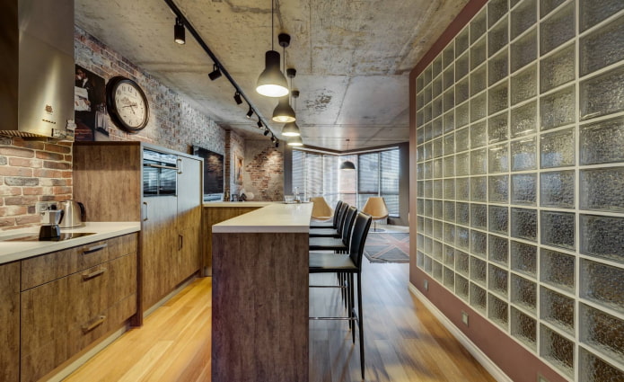 pustaki szklane w stylu loft
