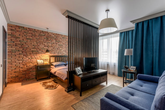 ściana we wnętrzu w stylu loft
