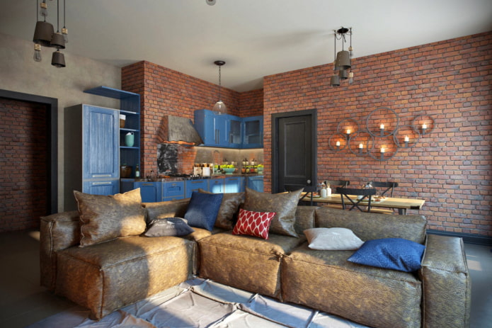 ozdobne wykończenie cegłą w stylu loft