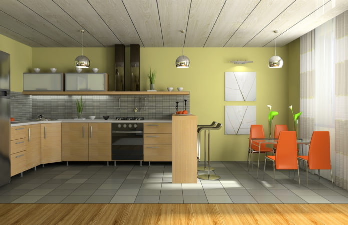 drewniane panele mdf w kuchni
