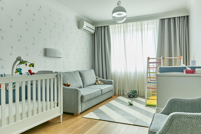 kolorystyka w projekcie pokoju dziecięcego dla niemowlęcia