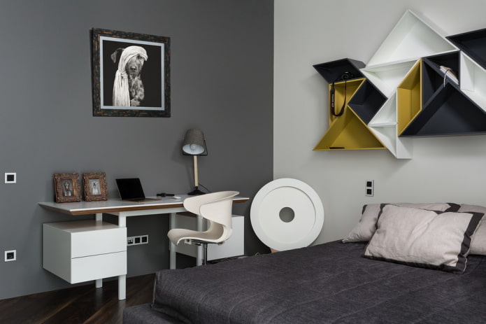 wnętrze pokoju nastolatka w stylu loft