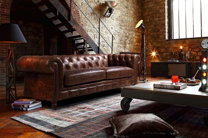 sofa chester na poddaszu