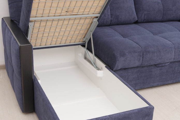 Sofa z przegródką na pościel