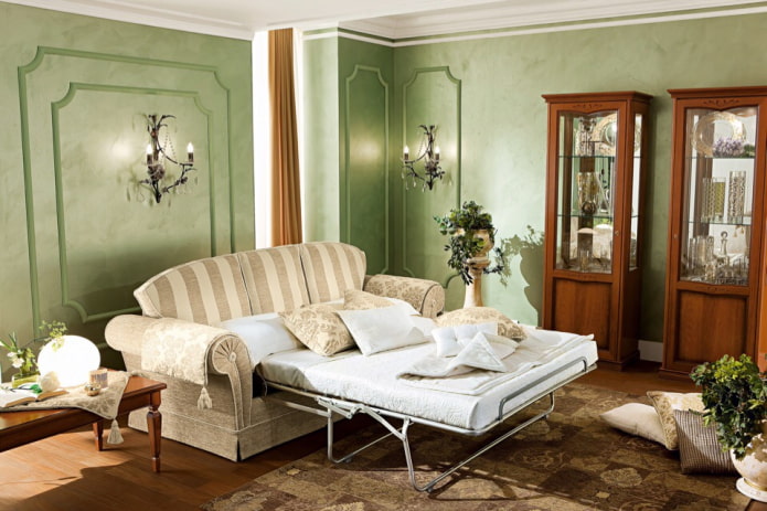 składana sofa w klasycznym stylu