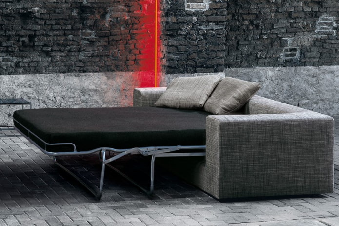 sofa z funkcją spania w stylu loftowym