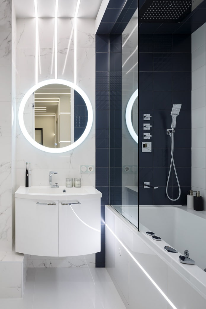 Oświetlenie w łazience w stylu high-tech