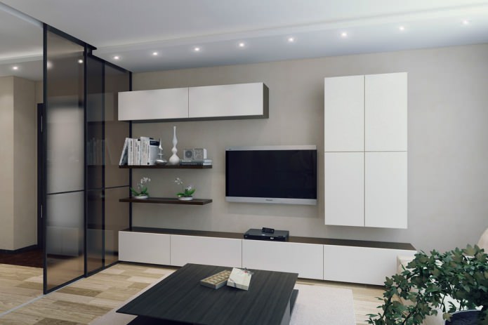 projekt dwupokojowego mieszkania o powierzchni 50 m2.