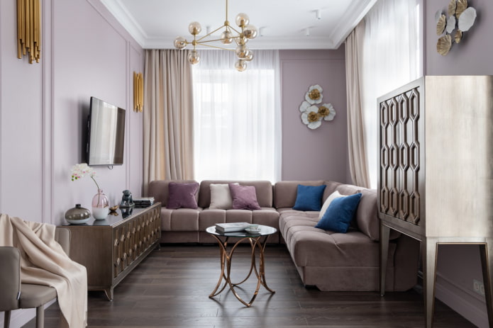 aranżacja mebli w salonie o powierzchni 16 m2