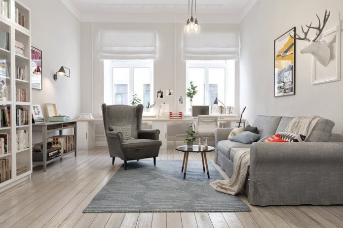 Projekt mieszkania o powierzchni 100 m2.