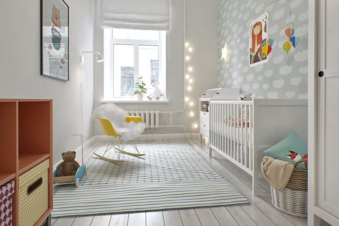 Pokój dziecięcy w projekcie mieszkania o powierzchni 100 m2.