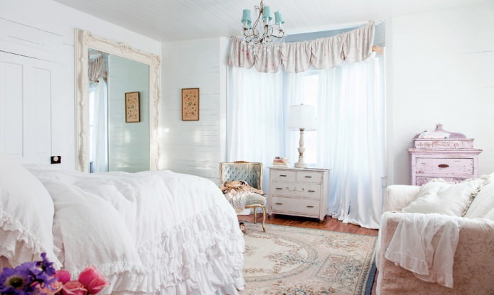 sypialnia w stylu shabby chic