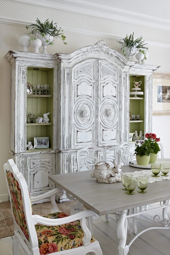 jadalnia w stylu shabby chic