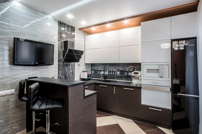 10 m2 kuchni w stylu high-tech
