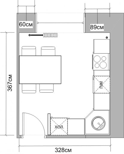 ustawienie mebli 11 m2