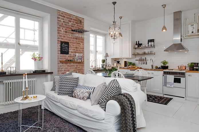apartament o powierzchni 35 metrów kwadratowych w stylu skandynawskim