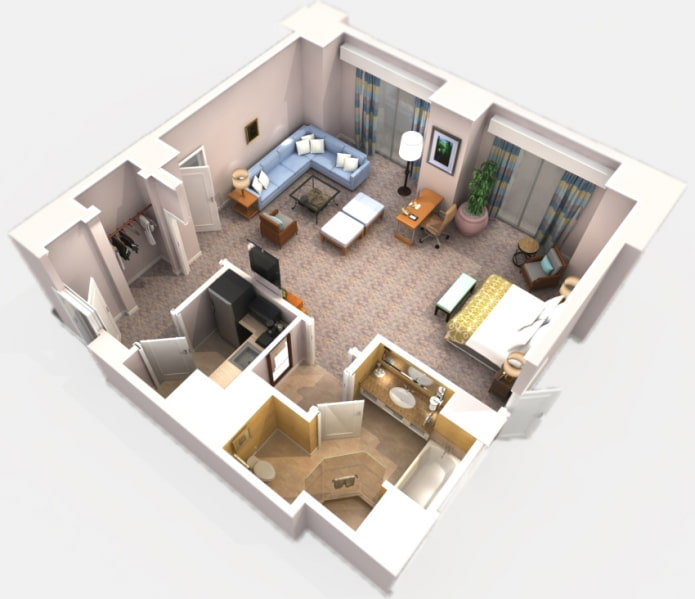Studio o powierzchni 38 m2