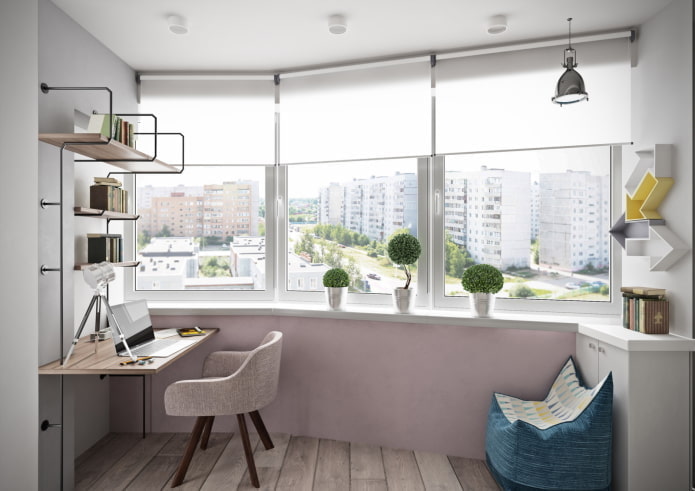 projekt biura we wnętrzu mieszkania o powierzchni 40 metrów kwadratowych