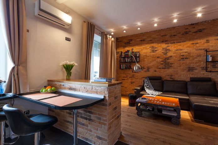 45-metrowe wnętrze mieszkania w stylu loft