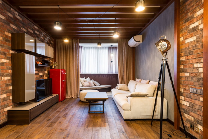 Salon w stylu loftowym