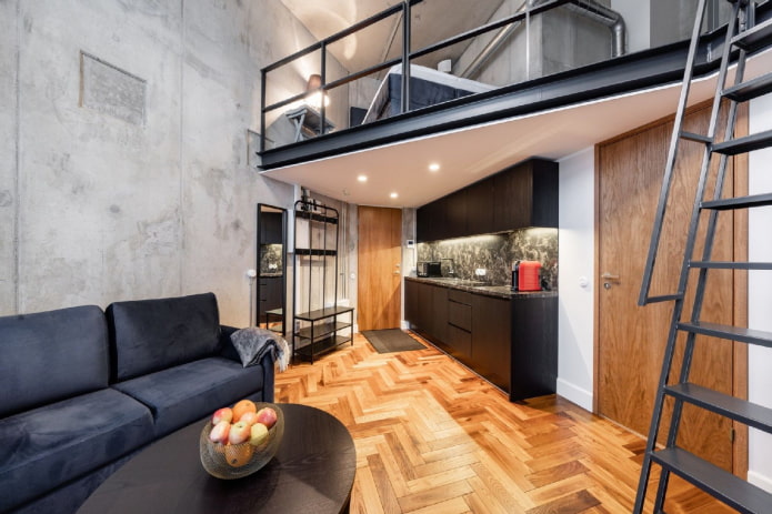 wnętrze studia w stylu loft