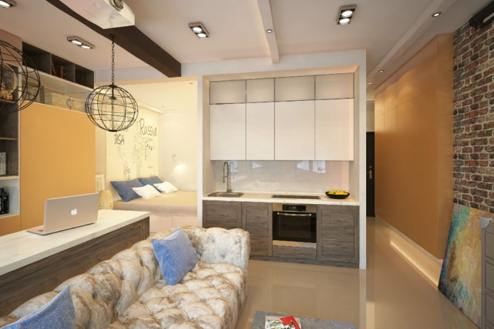 wnętrze studia w stylu loft
