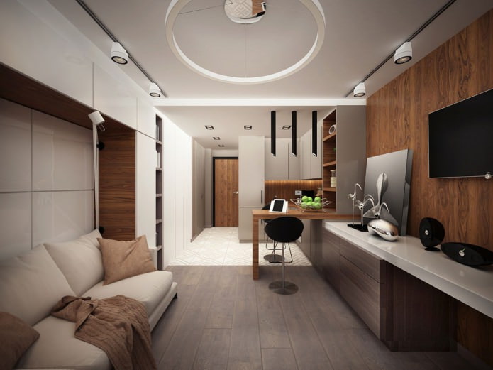Projekt małego mieszkania o powierzchni 25 m2.