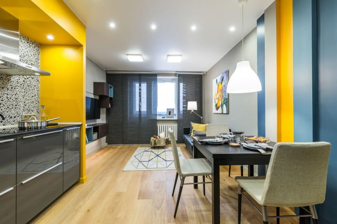 kolorystyka wnętrza apartamentu typu studio