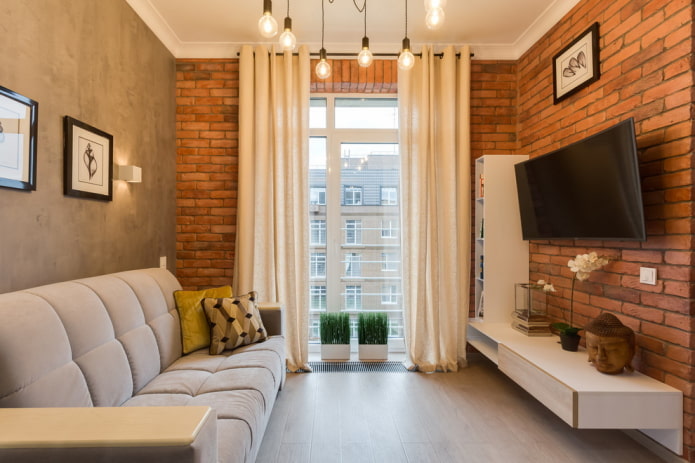 wnętrze 16-metrowego przedpokoju w stylu loft